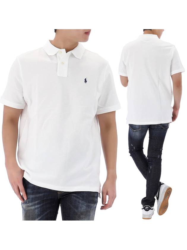 Iconic Mesh Slim Fit Polo Shirt White - POLO RALPH LAUREN - BALAAN 2