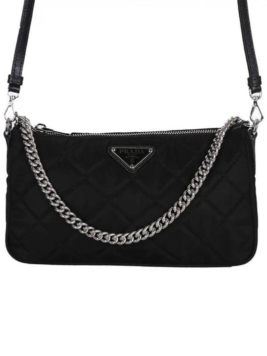 Nylon Quilted Chain Shoulder Bag Black - PRADA - BALAAN 2