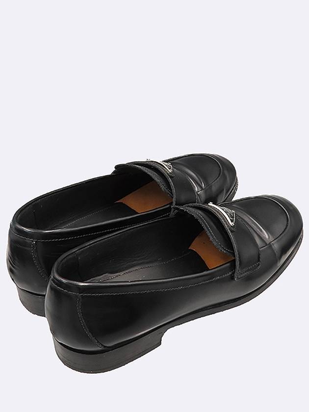 Prada 1D745N Black Color Triangular Logo Brushed Women s Loafers Size 37 - PRADA - BALAAN 6