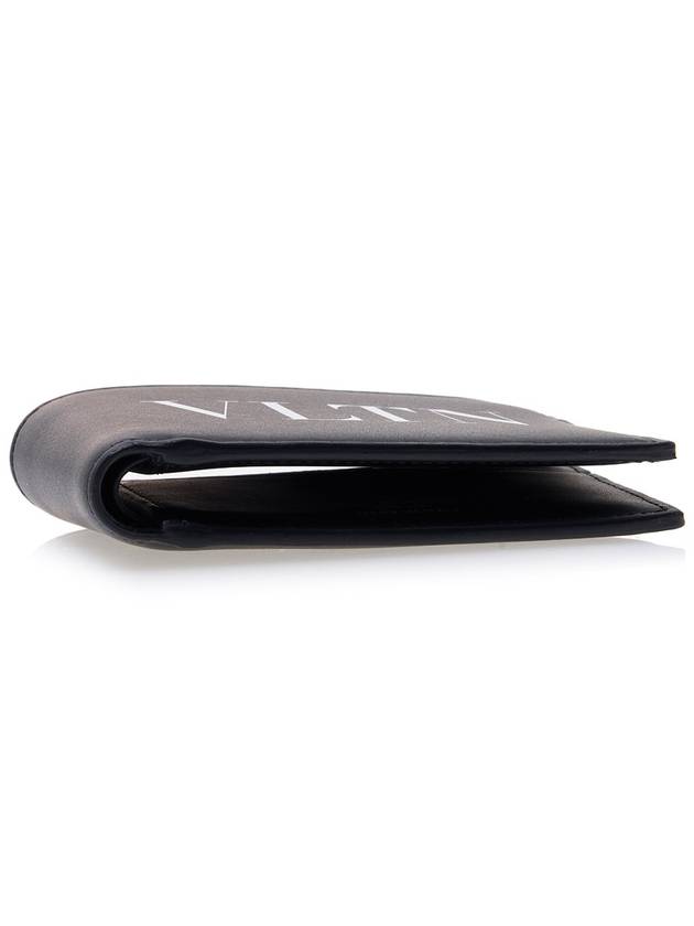 VLTN Logo Leather Wallet Black - VALENTINO - BALAAN 6