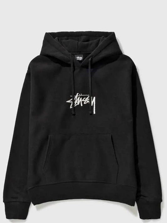 Stock ribbed cuffs hem embroidered logo pouch pocket hood - STUSSY - BALAAN 1