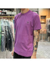 Pisato Effect Logo Patch Short Sleeve T-Shirt Purple - STONE ISLAND - BALAAN 4