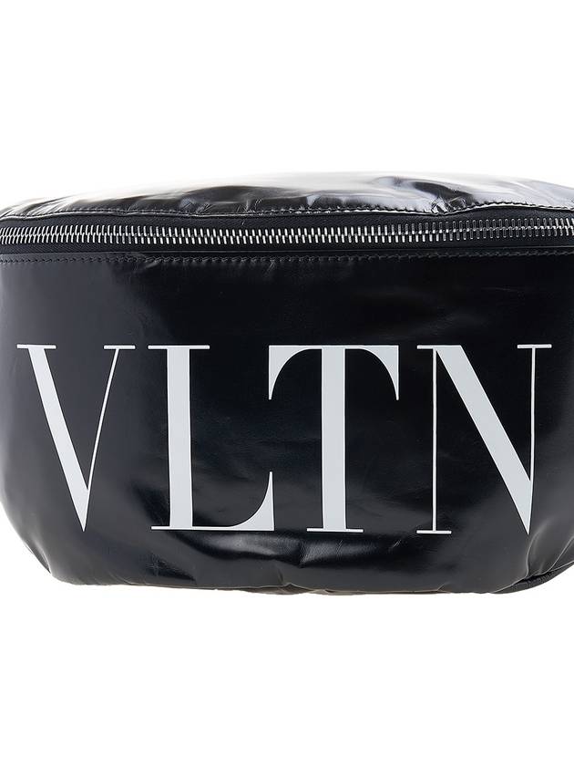 VLTN logo print leather belt bag black - VALENTINO - BALAAN.