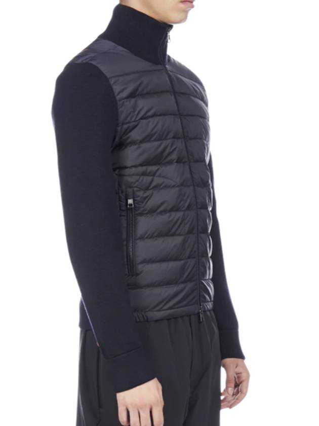 Padded wool cardigan navy blue - MONCLER - BALAAN 4