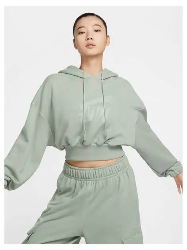 Sportswear Oversized Fleece Clop Pullover Hoodie Jade Horizon - NIKE - BALAAN 2