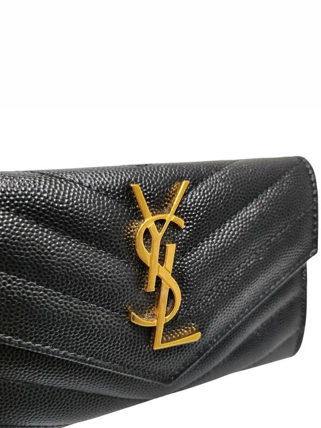 414404 Monogram Envelope Gold Logo Card Business Wallet - SAINT LAURENT - BALAAN 7