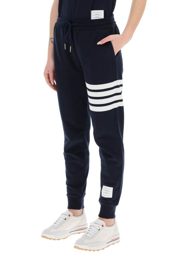 Women's Engineer 4 Bar Cotton Loopback Knit Track Pants Navy - THOM BROWNE - BALAAN 5