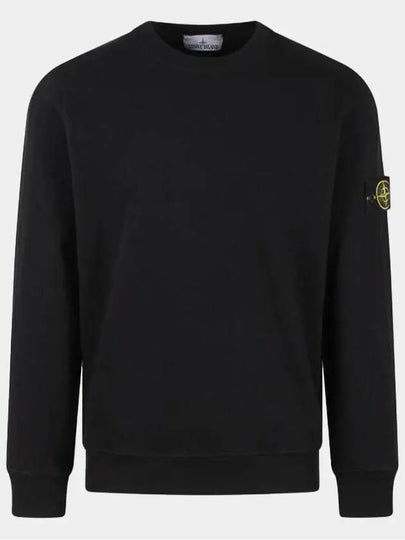 Garment Dyed Malfile Crewneck Sweatshirt Black - STONE ISLAND - BALAAN 2