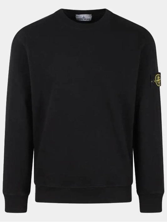 Garment Dyed Malfile Crewneck Sweatshirt Black - STONE ISLAND - BALAAN 2