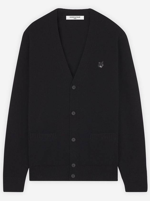 Bold Fox Head Patch Regular Lambswool Cardigan Black - MAISON KITSUNE - BALAAN 2