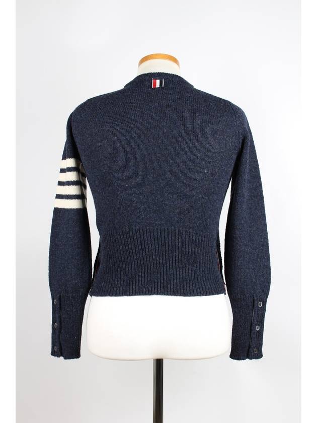 Diagonal armband knit navy S - THOM BROWNE - BALAAN 4