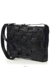 Maxi Intrecciato Leather Cross Bag Black - BOTTEGA VENETA - BALAAN 6