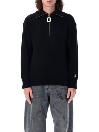 Half Zip Knit Top Black - JW ANDERSON - BALAAN 1