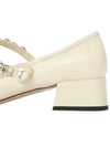 Mary Jane Chain Two Tone Pumps Ivory - MIU MIU - BALAAN.