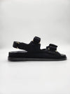 Women's Ribbon Velcro Sandals Black - CHANEL - BALAAN 6