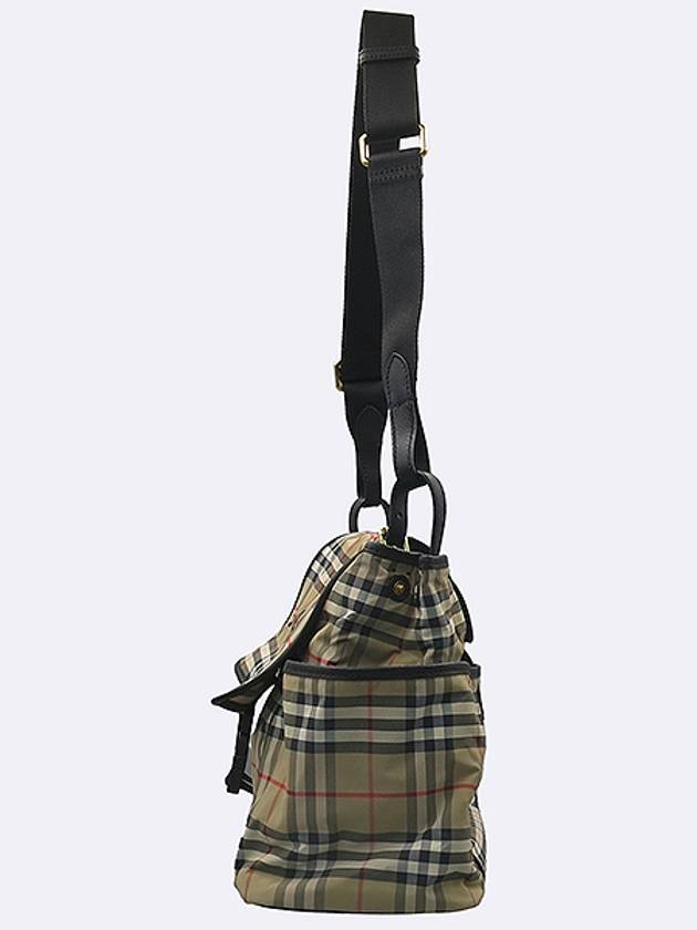 Burberry 8025039 Vintage Check Nylon Black Leather Trim Shoulder Bag - BURBERRY - BALAAN 3