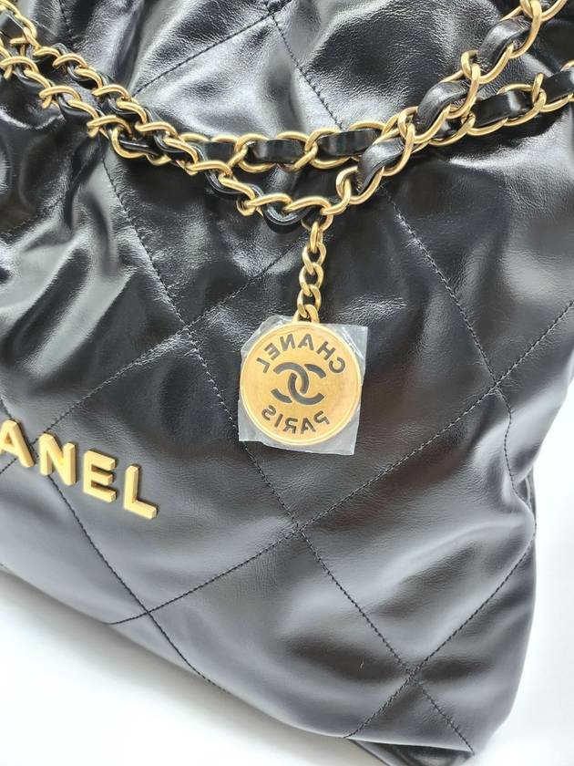 22 Bag Medium Calfskin Black Gold AS3261 - CHANEL - BALAAN 5