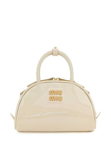 Patent Leather Top Handle Shoulder Bag White - MIU MIU - BALAAN 1