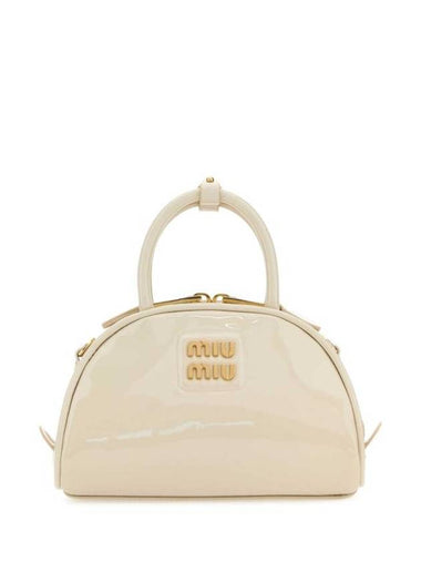 Patent Leather Top Handle Shoulder Bag White - MIU MIU - BALAAN 1