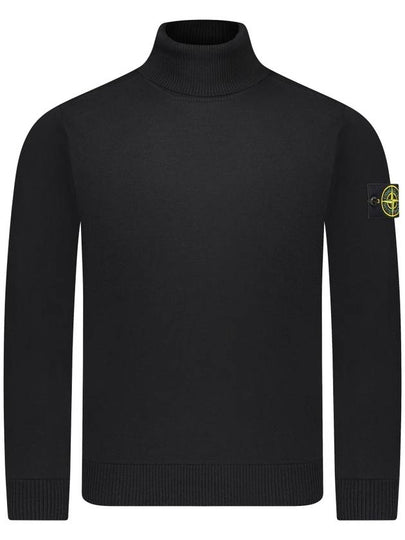 Wappen Patch Virgin Wool Turtleneck Black - STONE ISLAND - BALAAN 2