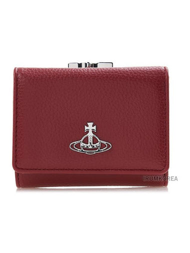 Grain Leather Half Wallet Red - VIVIENNE WESTWOOD - BALAAN 1