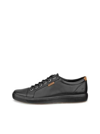 Men's Soft 7 M Leather Low Top Sneakers Black - ECCO - BALAAN 2