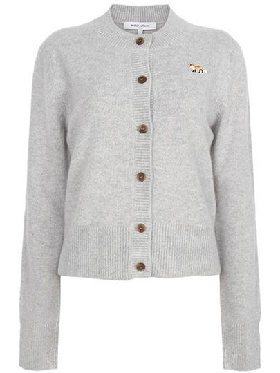 Baby Fox Patch Wool Cardigan Grey - MAISON KITSUNE - BALAAN 2