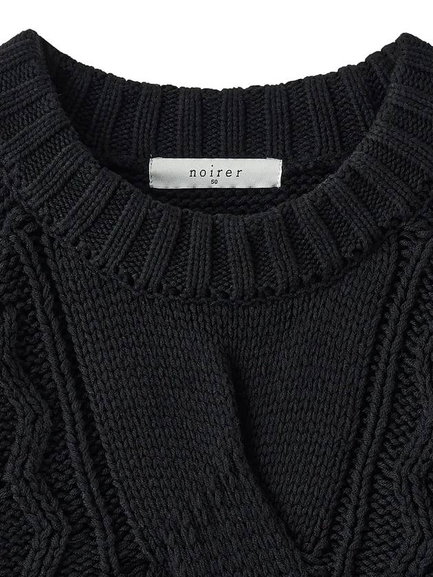 Heavy Multi Cable Overfit Knit Top Black - NOIRER - BALAAN 5