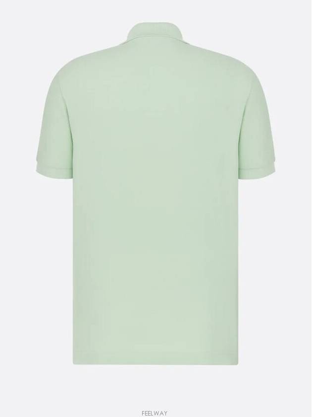 CD Icon Polo Shirt Green Cotton Pique Short Sleeve - DIOR - BALAAN 5