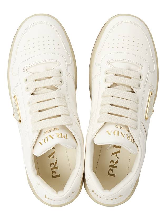 Downtown Nappa Leather Sneakers Ivory - PRADA - BALAAN 3