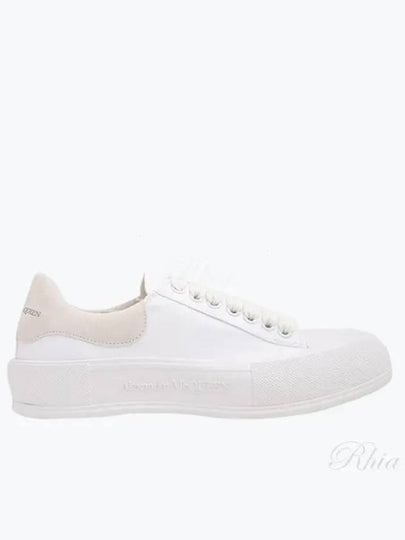 Deck Lace-up Plimsoll Low-top Sneakers White - ALEXANDER MCQUEEN - BALAAN 2