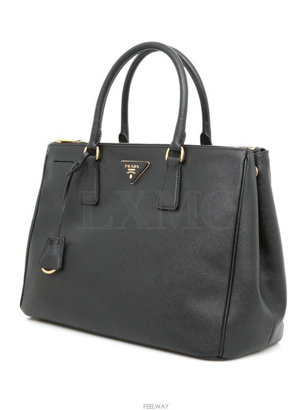 Galleria Saffiano Large Tote BN2274 Black Gold Plated Warranty - PRADA - BALAAN 2