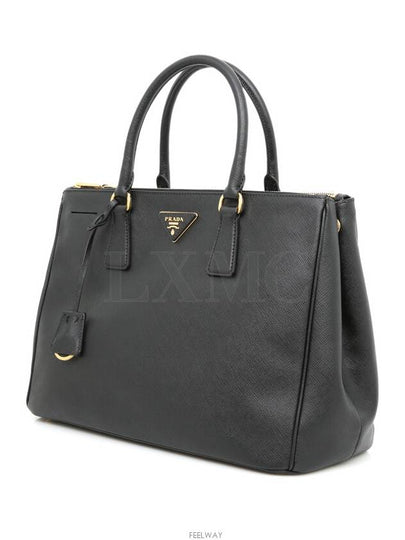 Galleria Saffiano Large Tote BN2274 Black Gold Plated Warranty - PRADA - BALAAN 2