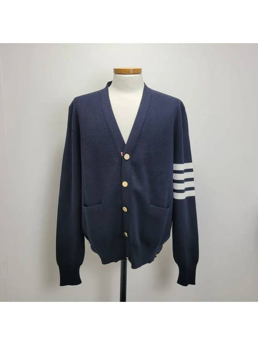 Milano Stitch 4 Bar Cardigan Navy - THOM BROWNE - BALAAN 2