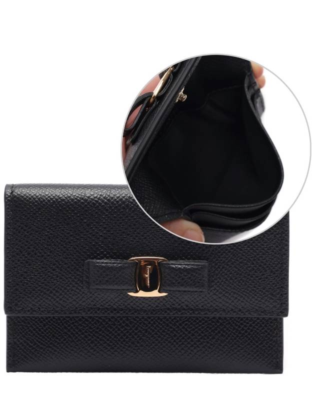 Vara Bow Card Walletr Black - SALVATORE FERRAGAMO - BALAAN 2