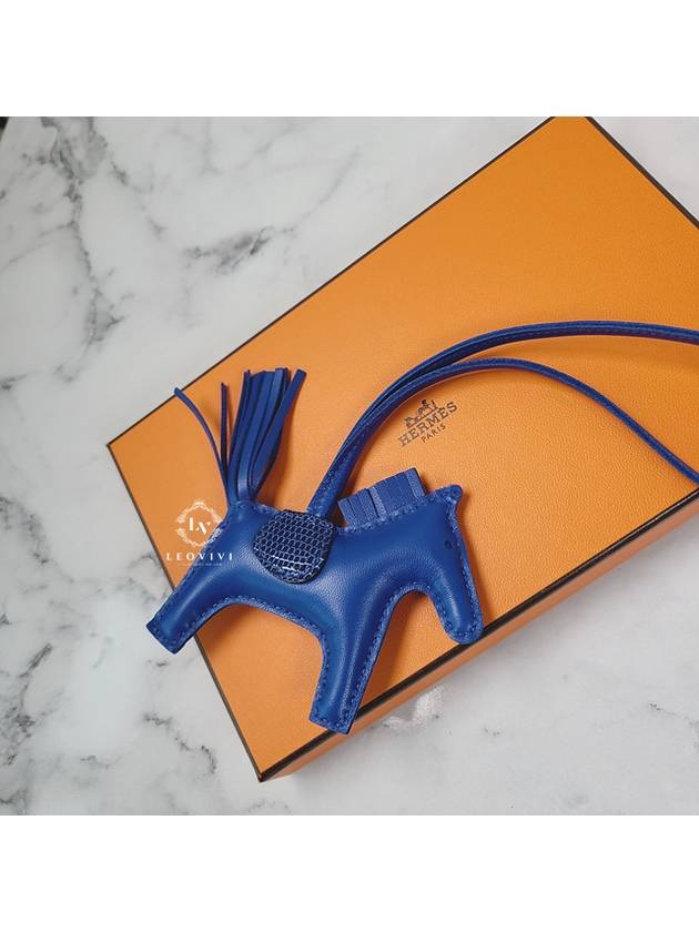 Rodeo PM U Bag Charm Touch Lizard AGNEAU MILO Blue H083178CAAC - HERMES - BALAAN 5