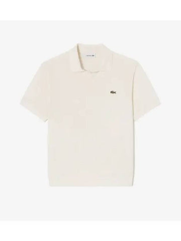 Men s open collar solid polo cream - LACOSTE - BALAAN 1