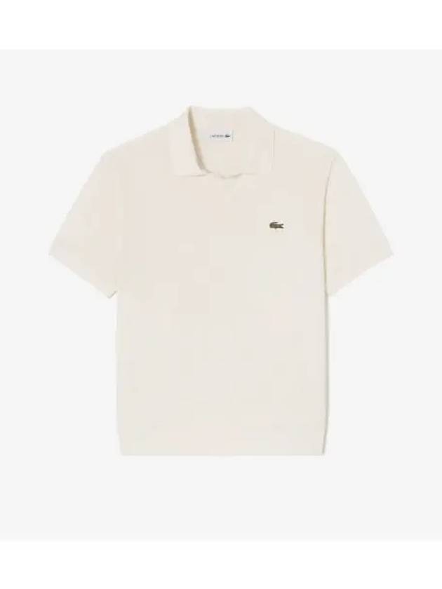 Men s open collar solid polo cream - LACOSTE - BALAAN 1