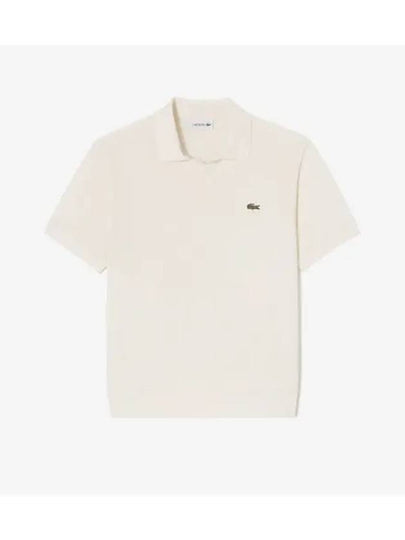 Men s open collar solid polo cream - LACOSTE - BALAAN 1