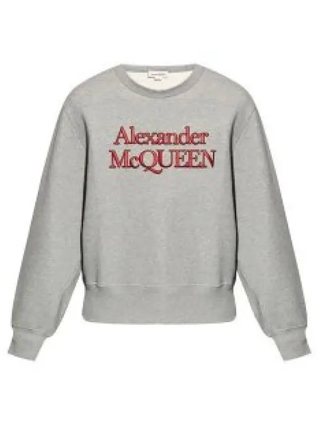 Embroidery Logo Sweatshirt Grey - ALEXANDER MCQUEEN - BALAAN 2