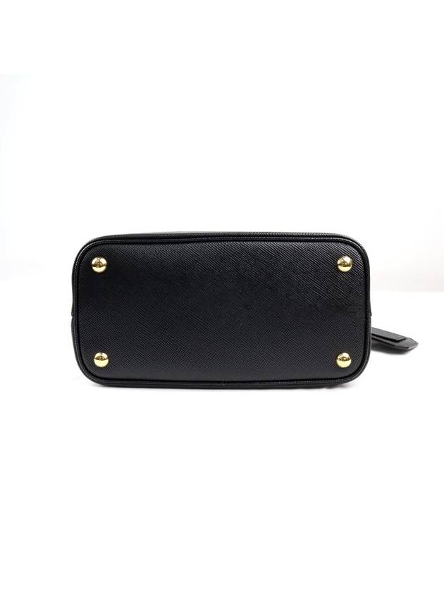 Double Saffiano Leather Mini Bag Black - PRADA - BALAAN 7