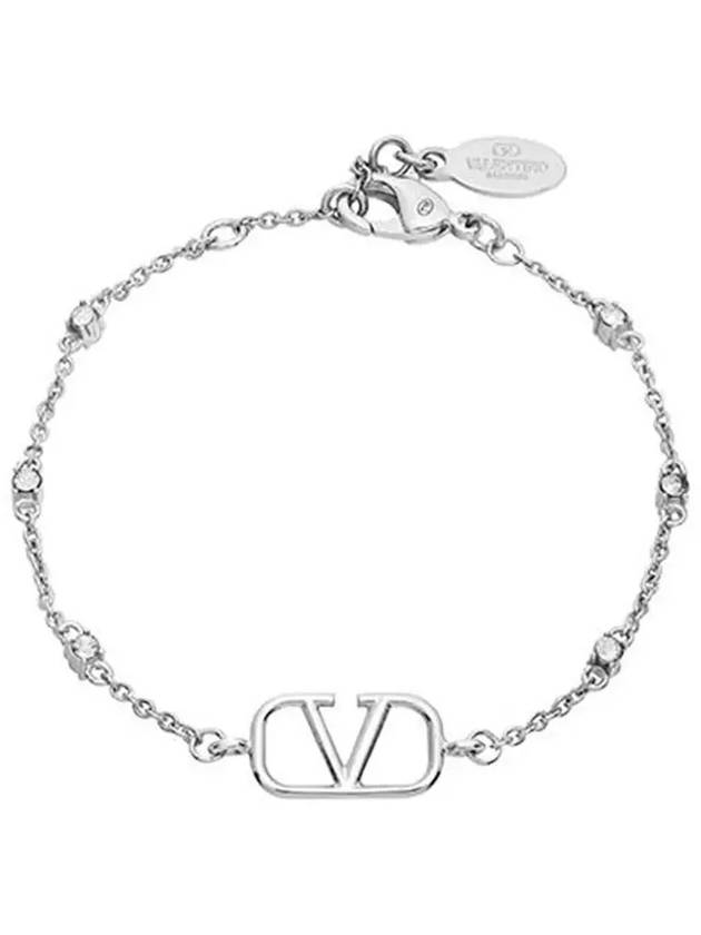 Signature Cable Link Chain Bracelet Silver - VALENTINO - BALAAN 4