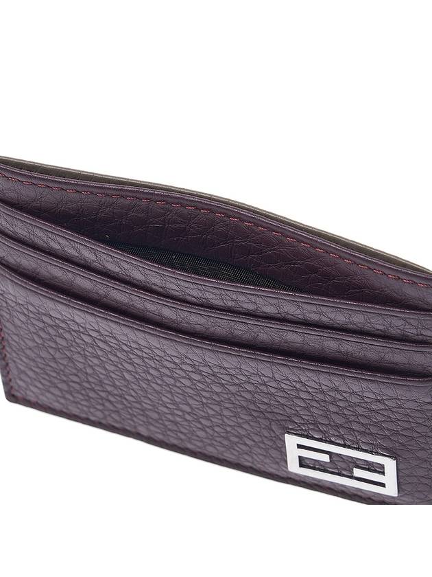 Baguette Leather Card Wallet Burgundy - FENDI - BALAAN 10