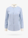 Stripe Silk Shirt Blue - CELINE - BALAAN 1