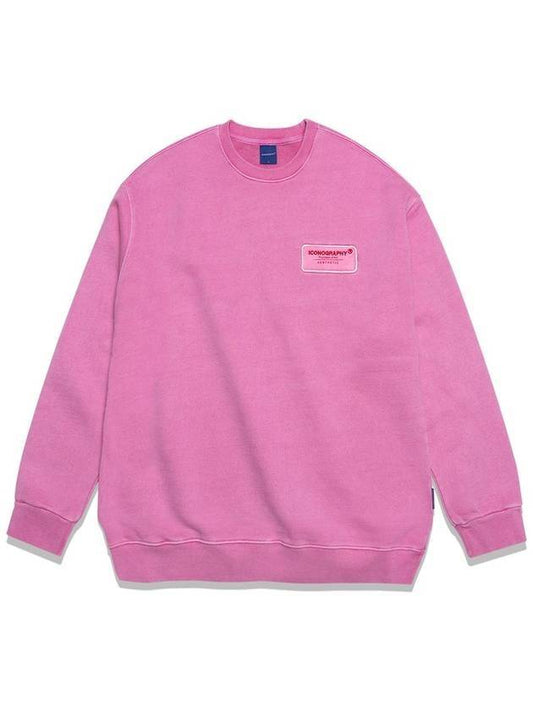 Pigment Heavy Cotton Sweatshirt Magenta - ICONOGRAPHY - BALAAN 1