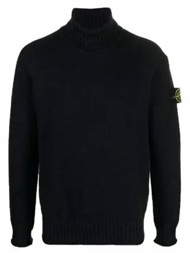 Logo Wappen Patch Cotton Turtleneck Black - STONE ISLAND - BALAAN 2