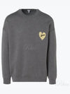 Heart Intarsia Dropped Shoulder Wool Knit Top Grey - LOEWE - BALAAN 2