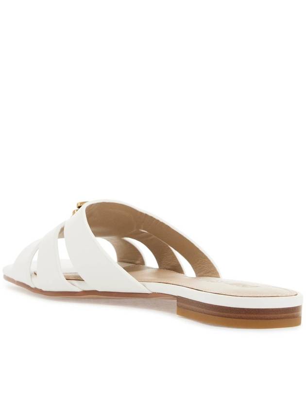 milk calf leather slippers with striped structure and golden details - PINKO - BALAAN 3