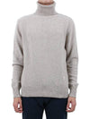 Heart Logo Cashmere Turtleneck Beige - AMI - BALAAN 3