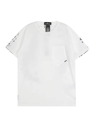 Shadow Project Back Printing Pocket Short Sleeve T-Shirt White - STONE ISLAND - BALAAN 1